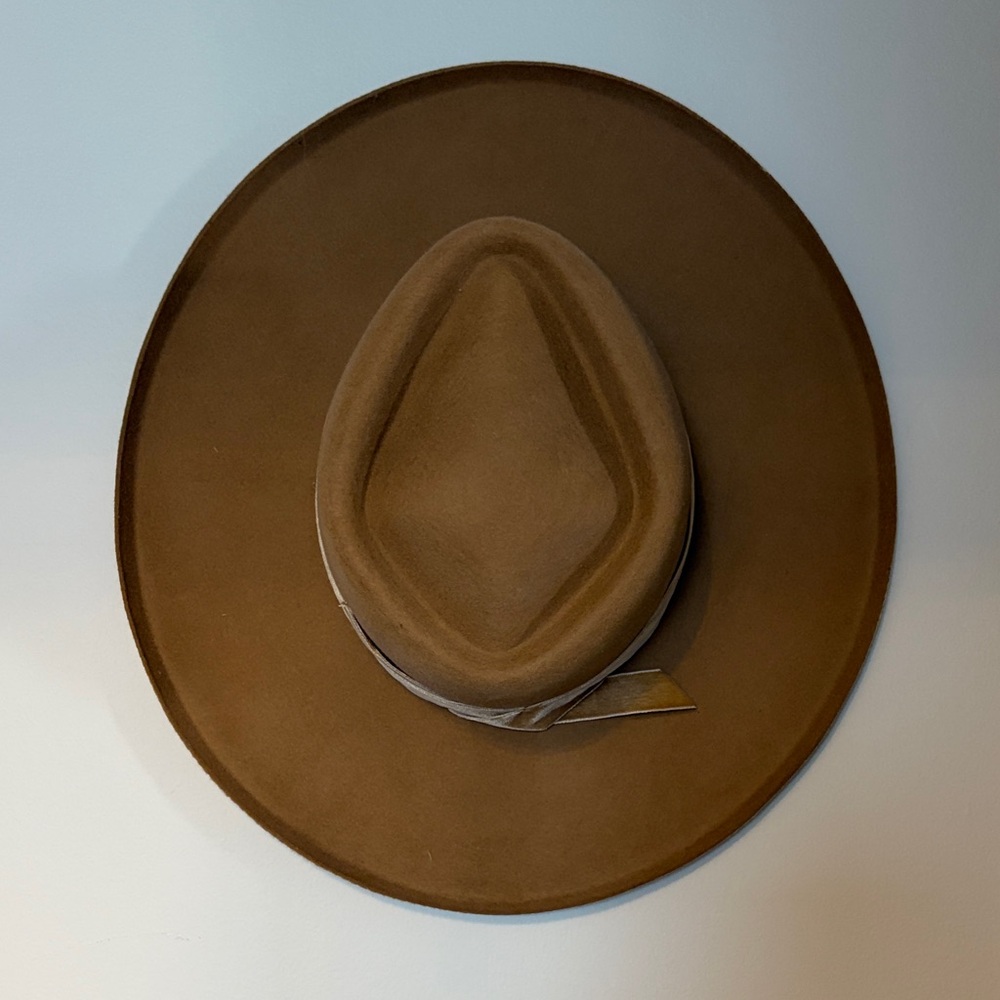 Lack Of Color Wide Brim Wool Fedora in Brown